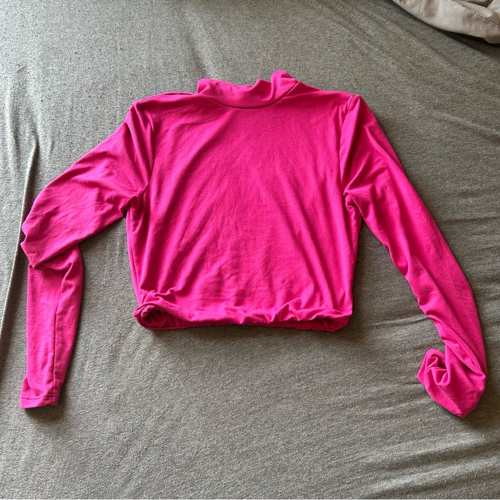 Windsor hot pink long sleeve crop top